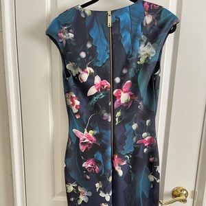 Ted Baker floral scuba material dress. Worn once. Perfect condition